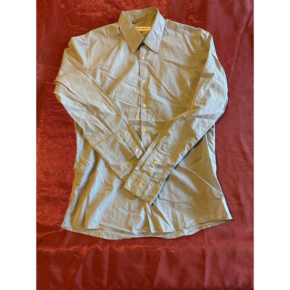 JEY COLE MAN Dress Shirt Mens 16 Light Blue Long Sleeve Button Up Point Collar